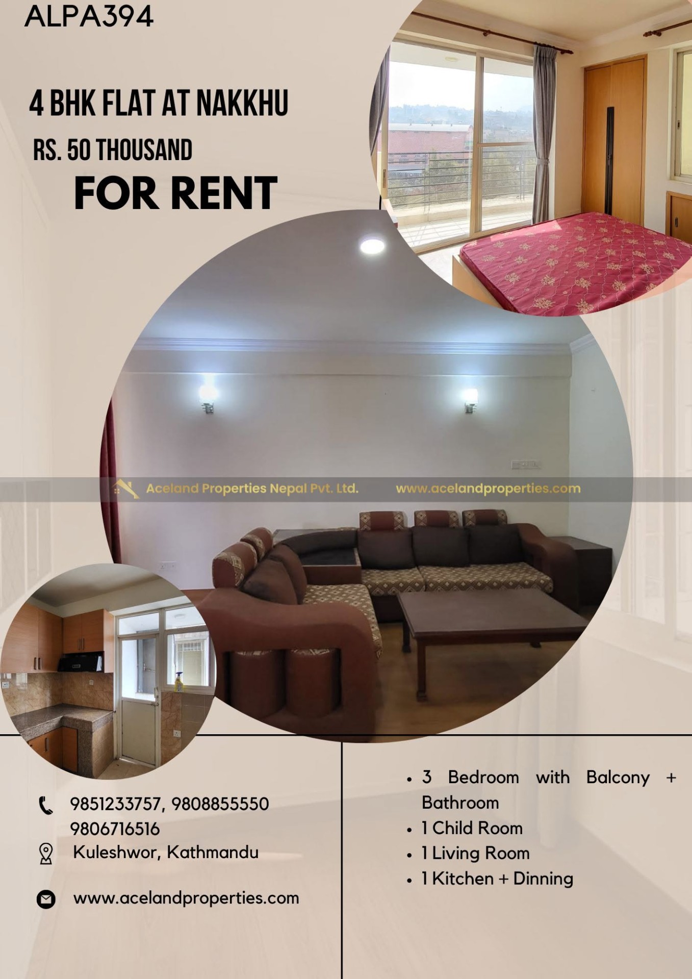 4 BHK well-furnished flat in Nakhu for rent